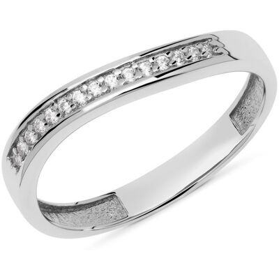 Unique 333er Weißgoldring mit Zirkoniasteinen silber Unique 333er Weißgoldring mit Zirkoniasteinen silber
