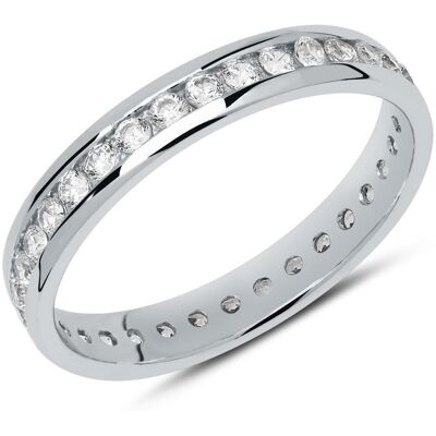 Unique Eternity-Ring aus 8-karätigem Weißgold mit Zirkonia silber Unique Eternity-Ring aus 8-karätigem Weißgold mit Zirkonia silber