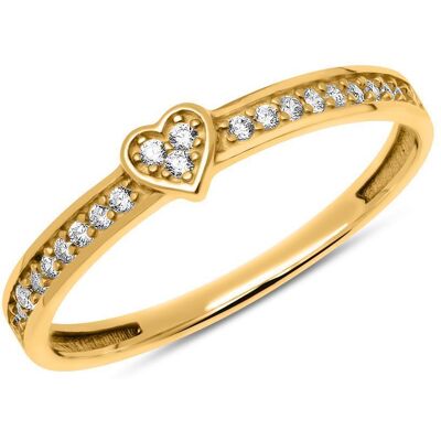 Unique 333er Goldring mit Herz und Zirkoniasteinen gold Unique 333er Goldring mit Herz und Zirkoniasteinen gold