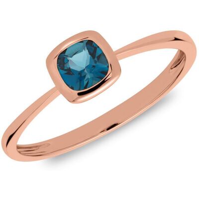 Unique 585er Roségold Ring mit Blautopas rosé Unique 585er Roségold Ring mit Blautopas rosé