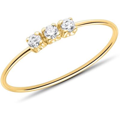 Unique 9K Goldring für Damen mit weißen Zirkonia gold Unique 9K Goldring für Damen mit weißen Zirkonia gold