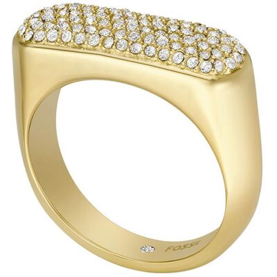 Fossil Damen Siegelring Heritage D-Link aus Edelstahl, IP Gold gold Fossil Damen Siegelring Heritage D-Link aus Edelstahl, IP Gold gold