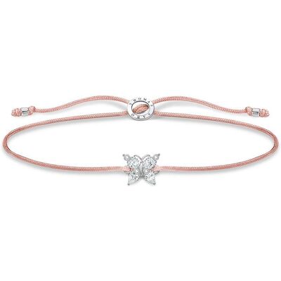 Thomas Sabo Textilarmband mit Schmetterlingsanhänger in rosa rosa Thomas Sabo Textilarmband mit Schmetterlingsanhänger in rosa rosa