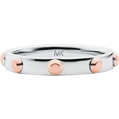 Michael Kors Damenring aus 925er Silber mit roségoldenen Nieten Michael Kors Damenring aus 925er Silber mit roségoldenen Nieten