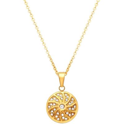 Unique Vergoldeter Zirkonia besetzer Anhänger inkl. Kette gold Unique Vergoldeter Zirkonia besetzer Anhänger inkl. Kette gold