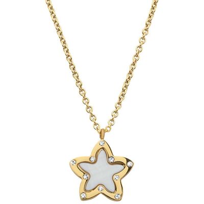 Unique Kette Edelstahl Sternanhänger Zirkonia silber-gold Unique Kette Edelstahl Sternanhänger Zirkonia silber-gold