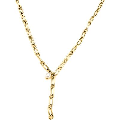 Unique Damen Y-Kette mit Perle aus Edelstahl, vergoldet gold Unique Damen Y-Kette mit Perle aus Edelstahl, vergoldet gold