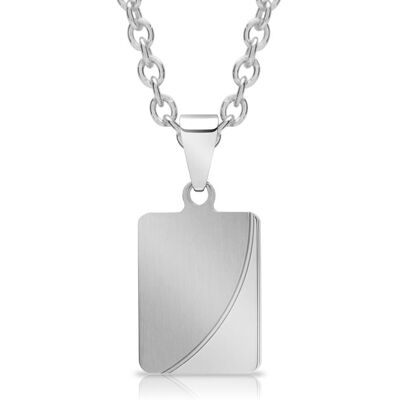 Unique Kette mit Anhänger teilpoliert Edelstahl silber Unique Kette mit Anhänger teilpoliert Edelstahl silber