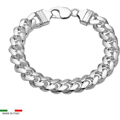 Unique Herren Cuban Panzerarmband aus Sterlingsilber, 12 mm, OVA silber Unique Herren Cuban Panzerarmband aus Sterlingsilber, 12 mm, OVA silber