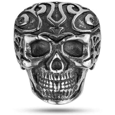 Police Herrenring Tribal Edge aus Edelstahl mit Totenkopf Police Herrenring Tribal Edge aus Edelstahl mit Totenkopf