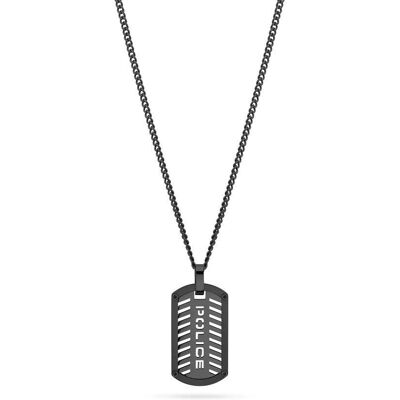Police Dog Tag Herrenkette aus Edelstahl, IP Black schwarz Police Dog Tag Herrenkette aus Edelstahl, IP Black schwarz