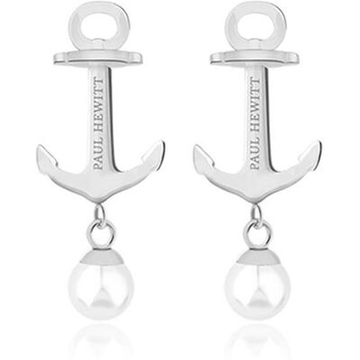 Paul Hewitt Anker Ohrstecker für Damen aus Edelstahl mit Perlen silber Paul Hewitt Anker Ohrstecker für Damen aus Edelstahl mit Perlen silber