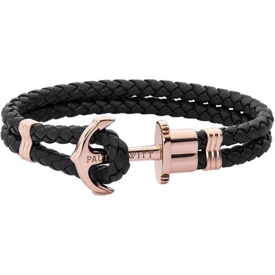 Paul Hewitt Schwarzes Phrep Armband aus Edelstahl, Leder, IP Rosé schwarz Paul Hewitt Schwarzes Phrep Armband aus Edelstahl, Leder, IP Rosé schwarz