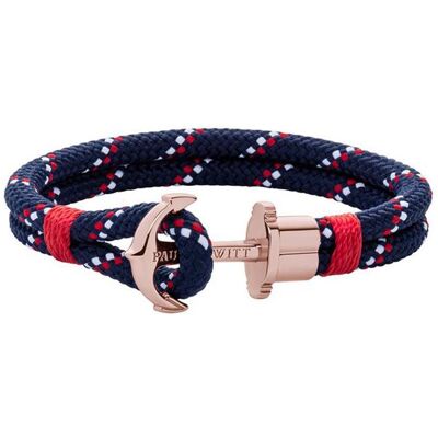 Paul Hewitt Phrep Armband aus Nylon mit Anker, rosé blau Paul Hewitt Phrep Armband aus Nylon mit Anker, rosé blau