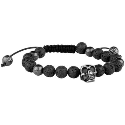 Police Herren Armband Amroth aus Lavastein Edelstahl schwarz schwarz Police Herren Armband Amroth aus Lavastein Edelstahl schwarz schwarz