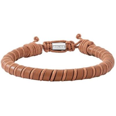Police Armband Siem für Herren aus braunem Leder braun Police Armband Siem für Herren aus braunem Leder braun