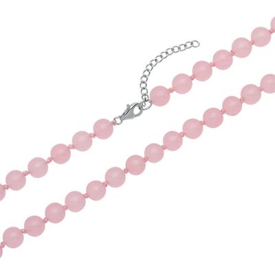 Unique Halskette aus rosa Jadeperlen Silberverschluss Unique Halskette aus rosa Jadeperlen Silberverschluss