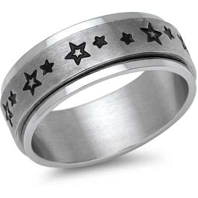 Unique Moderner Ring Edelstahl mit drehbarem Einsatz Unique Moderner Ring Edelstahl mit drehbarem Einsatz