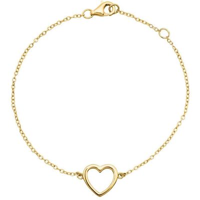 Unique Vergoldetes 925 Silberarmband mit Herzanhänger gold Unique Vergoldetes 925 Silberarmband mit Herzanhänger gold