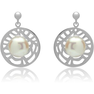 Unique Ohrschmuck mit Perlenbesatz rhodiniertes Silber silber Unique Ohrschmuck mit Perlenbesatz rhodiniertes Silber silber