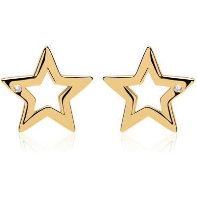 Unique Ohrstecker Sterne aus vergoldetem 925er Silber Zirkonia gold Unique Ohrstecker Sterne aus vergoldetem 925er Silber Zirkonia gold