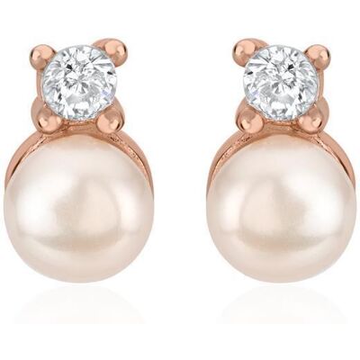 Unique Damen Ohrstecker aus 925er Silber, rosé mit Perlen rosé Unique Damen Ohrstecker aus 925er Silber, rosé mit Perlen rosé
