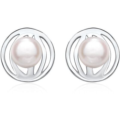 Unique Damen Ohrstecker aus 925er Silber mit Perle silber Unique Damen Ohrstecker aus 925er Silber mit Perle silber