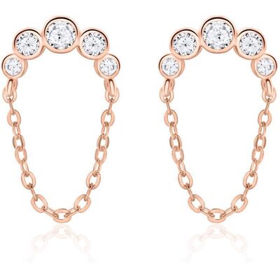 Unique Damen Ohrstecker mit Zirkonia aus Sterlingsilber, rosé rosé Unique Damen Ohrstecker mit Zirkonia aus Sterlingsilber, rosé rosé