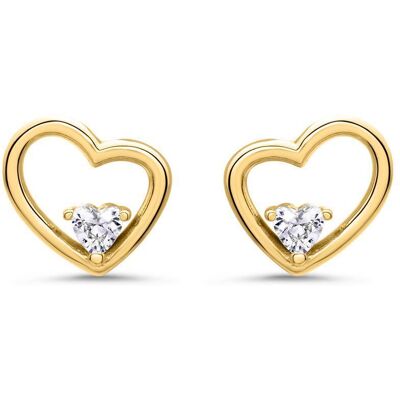 Unique Damen Ohrstecker Herzen aus vergoldetem 925er Silber gold Unique Damen Ohrstecker Herzen aus vergoldetem 925er Silber gold