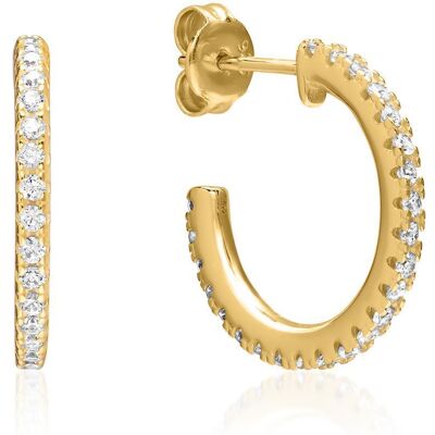 Unique Ohrringe aus vergoldetem 925er Silber mit Zirkonia gold Unique Ohrringe aus vergoldetem 925er Silber mit Zirkonia gold