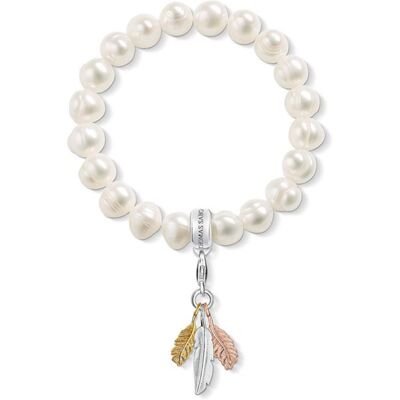 Thomas Sabo Charm Armband Federn Süßwasserperlen weiß Thomas Sabo Charm Armband Federn Süßwasserperlen weiß