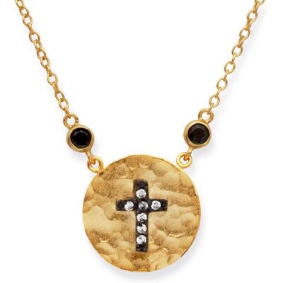 Unique Vergoldete 925 Silberkette mit Kreuzanhänger gold Unique Vergoldete 925 Silberkette mit Kreuzanhänger gold