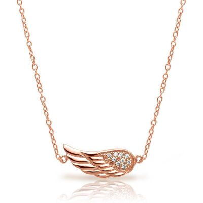 Unique Kette Flügel-Anhänger rosévergoldet Zirkonia rosé Unique Kette Flügel-Anhänger rosévergoldet Zirkonia rosé