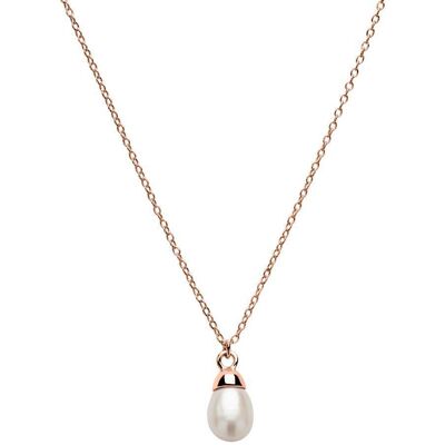 Unique Damenkette aus 925er Silber rosévergoldet mit Perle rosé Unique Damenkette aus 925er Silber rosévergoldet mit Perle rosé