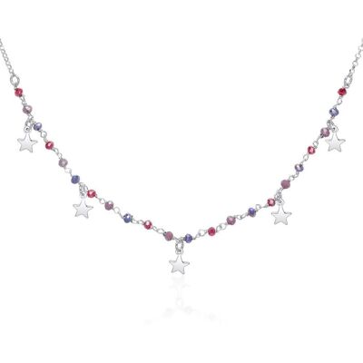 Unique Kette Sterne aus Sterlingsilber lila Unique Kette Sterne aus Sterlingsilber lila