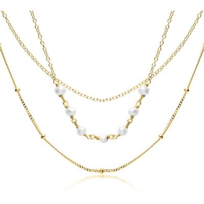 Unique Halskette für Damen aus vergoldetem 925er Silber Perlen gold Unique Halskette für Damen aus vergoldetem 925er Silber Perlen gold
