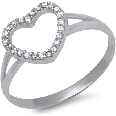 Unique 925 Silberring Herz Zirkonia Unique 925 Silberring Herz Zirkonia