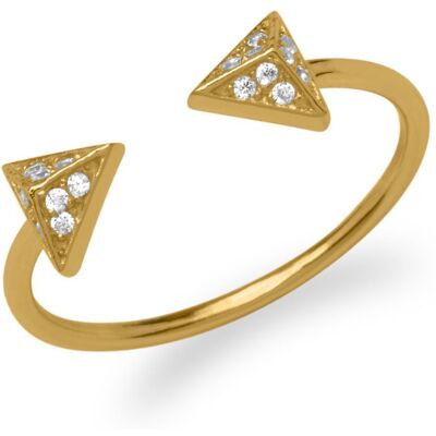 Unique Ring Pyramiden Zirkonia 925er Silber vergoldet Unique Ring Pyramiden Zirkonia 925er Silber vergoldet