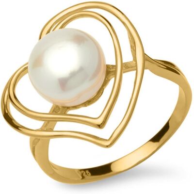 Unique Silberring mit Herzmotiv 925er Silber vergoldet Unique Silberring mit Herzmotiv 925er Silber vergoldet