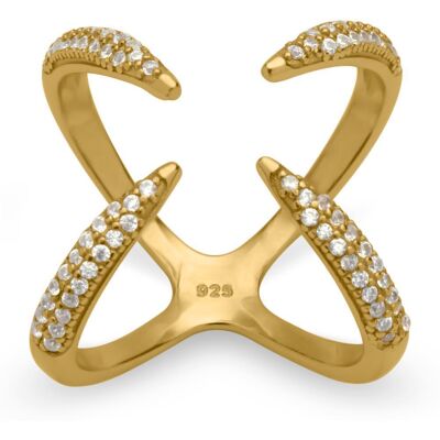 Unique Funkelnder Xing aus 925er Silber vergoldet gold Unique Funkelnder Xing aus 925er Silber vergoldet gold