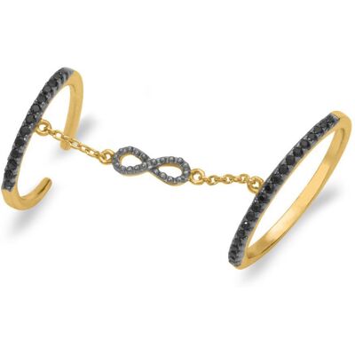 Unique Vergoldeter Knöchelring Unendlichkeitssymbol schwarz Unique Vergoldeter Knöchelring Unendlichkeitssymbol schwarz