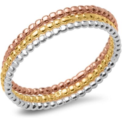Unique Ring-Set 925er Bubble-Design Silber rosé gold tricolor Unique Ring-Set 925er Bubble-Design Silber rosé gold tricolor