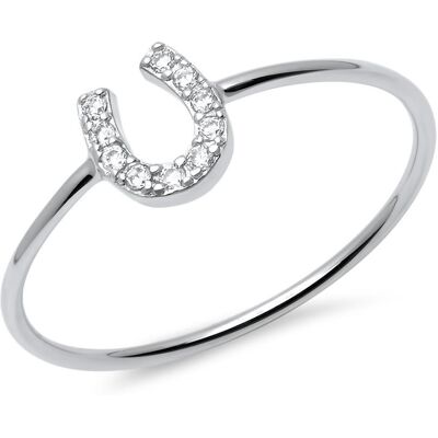 Unique Ring Hufeisen 925er Silber Zirkonia Unique Ring Hufeisen 925er Silber Zirkonia