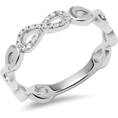 Unique Rhodinierter Infinityring 925er Silber Zirkonia Unique Rhodinierter Infinityring 925er Silber Zirkonia