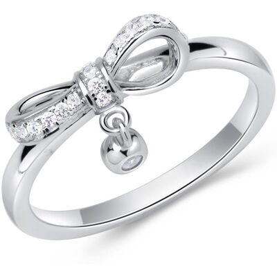 Unique 925er silber Ring Schleife mit Zirkonia Unique 925er silber Ring Schleife mit Zirkonia