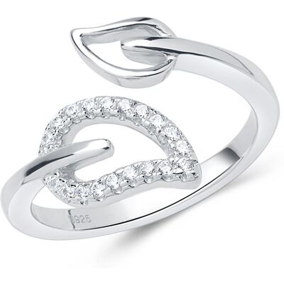 Unique Stylisher 925er silber Ring im Blattdesign offen Unique Stylisher 925er silber Ring im Blattdesign offen