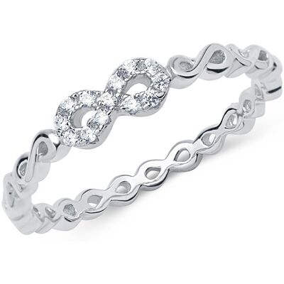 Unique 925er silber Infinity Ring mit Zirkonia silber Unique 925er silber Infinity Ring mit Zirkonia silber