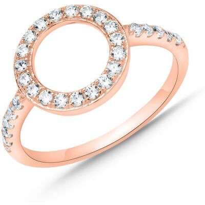 Unique Ring im Kreisdesign 925er Silber Roségold Zirkonia rosé Unique Ring im Kreisdesign 925er Silber Roségold Zirkonia rosé