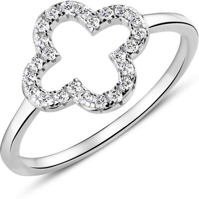 Unique Ring Kleeblatt aus Sterlingsilber mit Zirkonia silber Unique Ring Kleeblatt aus Sterlingsilber mit Zirkonia silber