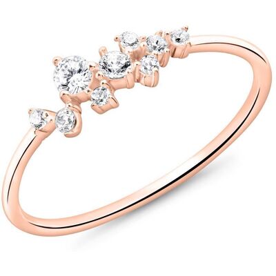 Unique Ring aus rosévergoldetem 925er Silber mit Zirkonia rosé Unique Ring aus rosévergoldetem 925er Silber mit Zirkonia rosé